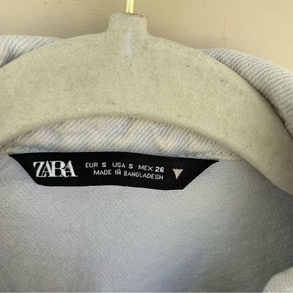 ZARA Light Wash Cropped Utility Jacket Size S - Picture 4 of 10